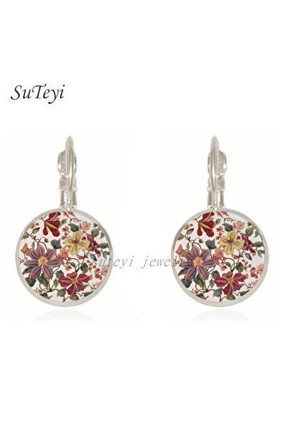 Choice أقراط فضية عتيقة بتصميم ريشة طاووس خضراء للنساء، مطلية بالبرونز، أقراط...