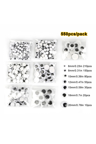 Choice style3 100-550pcs Mixed Size Self-Adhesive Wobble Eyes - DIY Craft Sup...