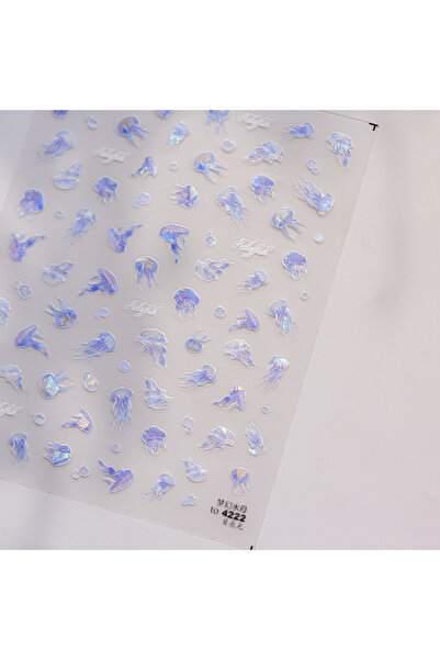 NAILFYOU ملصق فن الأظافر على شكل فقاعة قنديل البحر اللامعة خماسية الأبعاد to4...