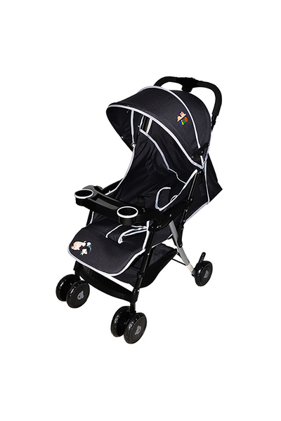 Kiko COMFORTABLE STROLLER 6 WHEELS ( 0 M+ ) Black