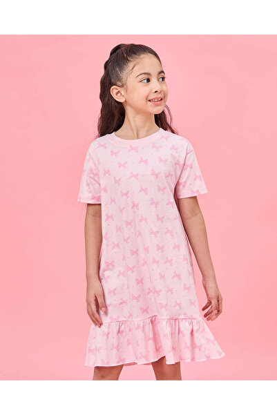 REDTAG Girls Pink Printed Nightshirt