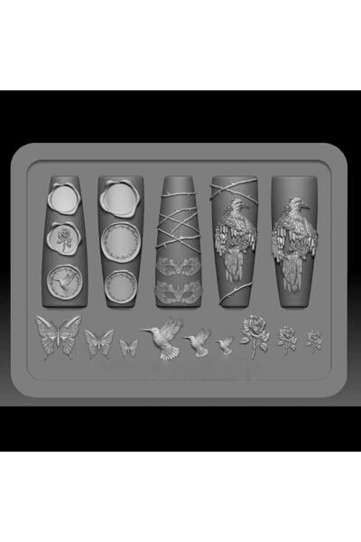 Choice قالب سيليكون ثلاثي الأبعاد لتزيين الأظافر، بتصميمات زهور وأقواس وأجنحة...