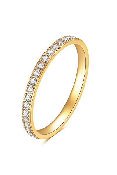 Choice 8 خواتم خطوبة من الفولاذ المقاوم للصدأ مرصعة بالكامل بحجر الزركون المك...