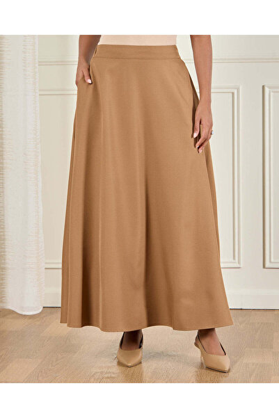 REDTAG Women Brown High Waist Flared Skirt