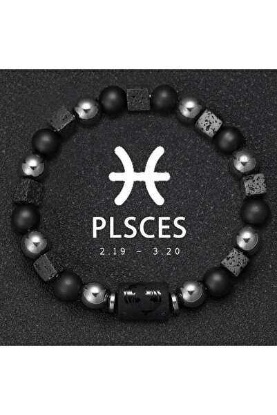 Choice سوار برج الحوت، 18-19 سم، خرزات الأبراج الاثني عشر، سوار للأزواج، مربع...