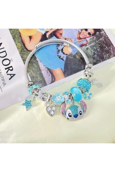 Miniso طقم مجوهرات ديزني لطيف وعصري، يتضمن سوارًا وقلادة مرصعة بأحجار الراين ...