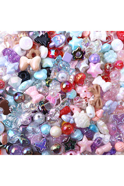 Choice خرز أكريليك متنوع 45 غ/كيس، خرز ملون على شكل فيونكة، خرز فاصل سائب لصن...