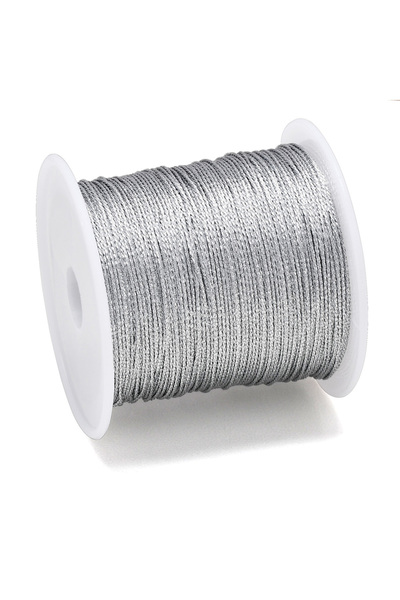 Choice 0.4mm 50m 6strands silvery 25-328Feet Metallic Cord, 0.2/0.4/0.6/0.8/1.0mm Metallic Thread Silver/Go