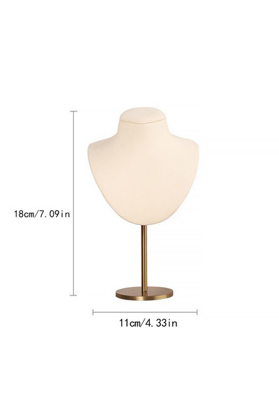 Choice حامل مجوهرات بيج اللون، حامل قلائد، حامل معدني مطلي على شكل حرف T، منظ...