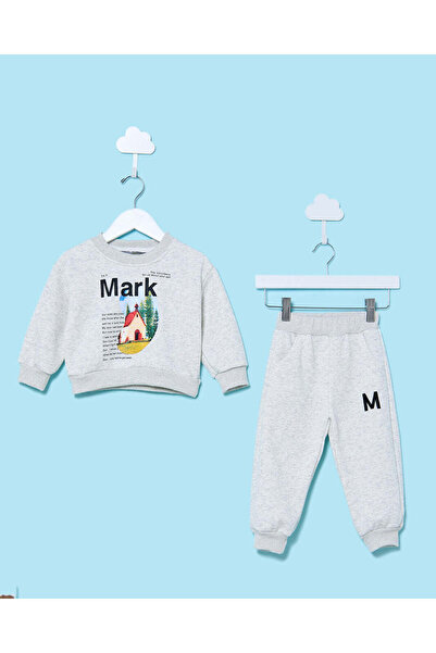 REDTAG Infant Boys Grey Pullover Jog Set (2 Piece)