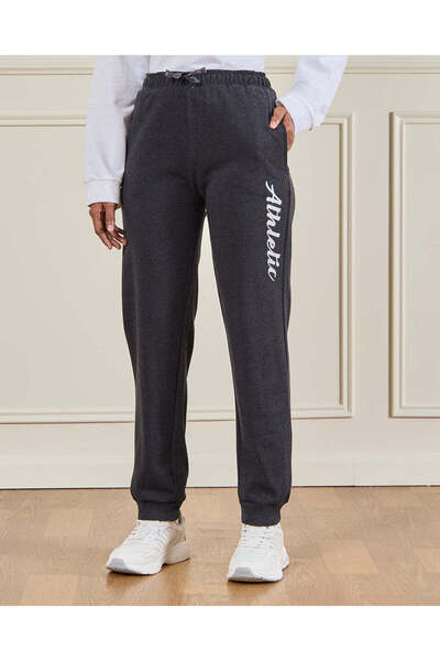 REDTAG Senior Girls Black Printed Track Pants