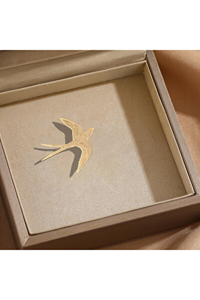 Choice بروش ذهبي اللون على شكل سنونو، شارة معدنية بسيطة على شكل طائر، أنيقة ومتعددة الاستخدامات.