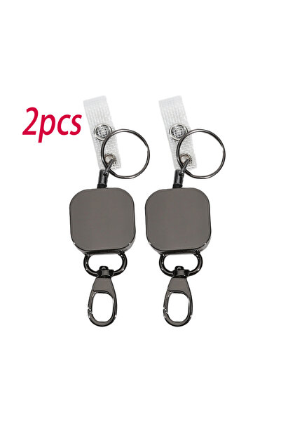 Choice 2pcs StyleC Heavy Duty Retractable Metal Wire Keychain Pull Badge Reel...