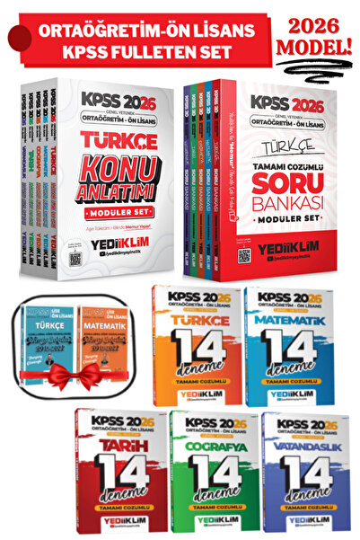 Yediiklim Yayınları 2026 KPSS Ortaöğretim-Ön Lisans Tüm Dersler Konu Anlatımı...