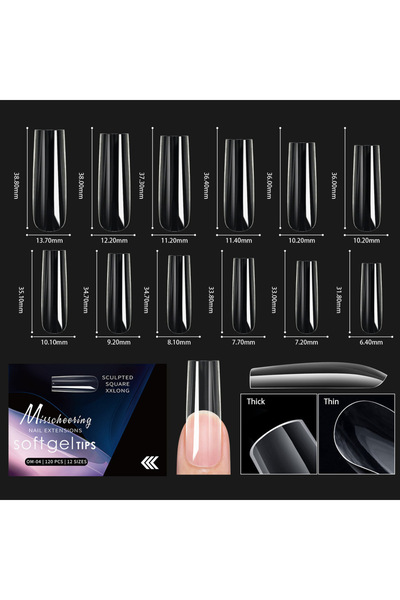 Choice 15 240pcs Soft Gel Nail Tips Half Matte Full Cover Press-On Nail Tips ...