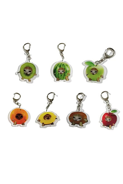 Choice مجموعة من 4 سلاسل مفاتيح على شكل قطة الموز السعيدة، بتصميم كرتوني مضحك، مناسبة للطعام والفواكه، مع حبل تعليق، وحلقات مفاتيح للحقائب، وإمكانية الوصول إلى أدواتك الخاصة.