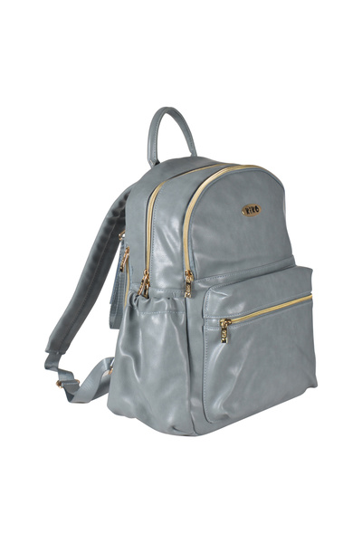 Kiko LEATHER MOMMY DIAPER BAG-Blue