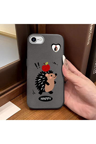 ucuc iPhone 7/8/Se 2020 2022 Compatible Gray Leather Textured Silicone Protec...