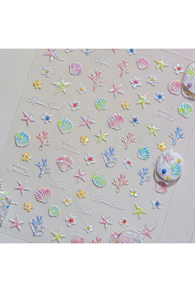 NAILFYOU TO5074 أصداف المحيط، نجم البحر، محارة، حوت، دولفين، فرس البحر، شجرة ...