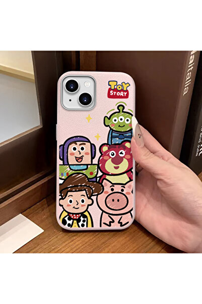 ucuc جراب سيليكون متوافق مع آيفون 15 بلون وردي وملمس جلدي يحمي الكاميرا ويوفر...