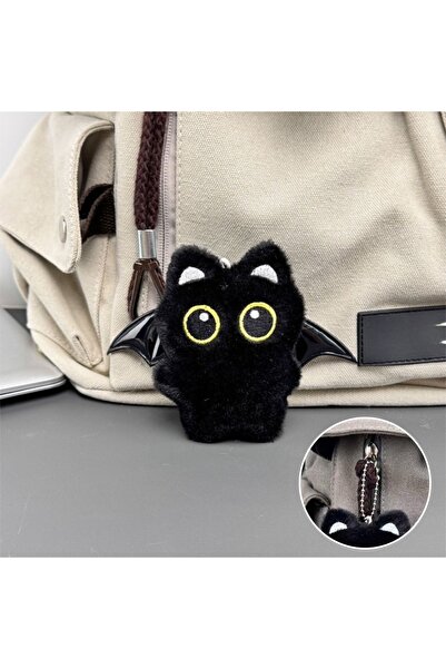 Choice سلسلة مفاتيح على شكل قطة سوداء من القطيفة، مريلة، دمية فراولة، قلادة ح...