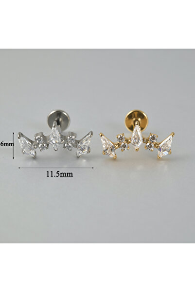 Choice قرط ذهبي - 1.2 × 8 مم، نمط 2، قطعة واحدة، معيار ASTM F136، تيتانيوم ما...