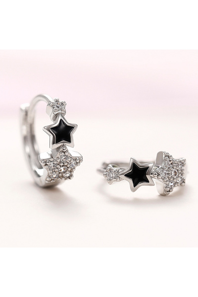 Choice أقراط هويتان النسائية الجديدة على شكل نجمة، مرصعة بأحجار الزركونيا الم...