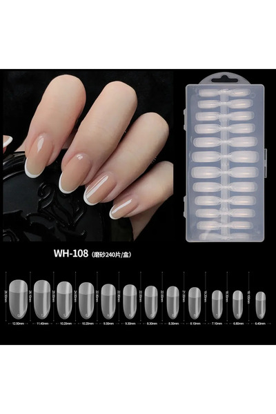 Choice WH-108، 240 قطعة/علبة، أظافر صناعية أكريليك رقيقة للغاية بدون أثر، شفا...
