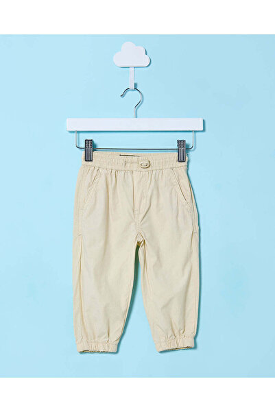 REDTAG Infant Boys Beige Poplin Jogger Trousers