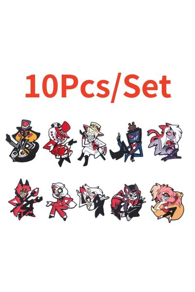 Miniso X00519-11 دبوس مينا على شكل ملاك وشيطان وتنين، من سلسلة هازبين الكرتون...