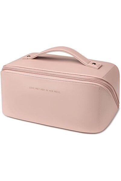 Arabest 3 Pcs Travel Makeup Bag Portable Large Capacity Cosmetic Bags for Women Open Flat Makeup