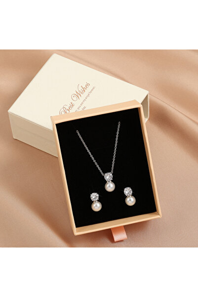 Choice طقم مجوهرات أنيق وبسيط من زاكول، يتضمن أقراطًا وقلادة من اللؤلؤ الصناع...