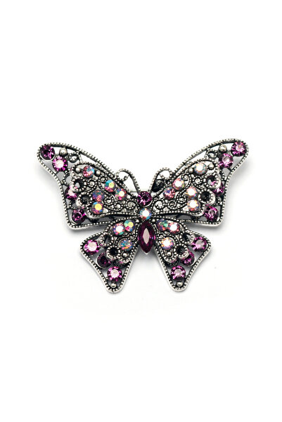 Choice بروش فراشة مرصع بأحجار الراين، دبوس طية صدر معدني مطلي بالمينا، متعدد ...