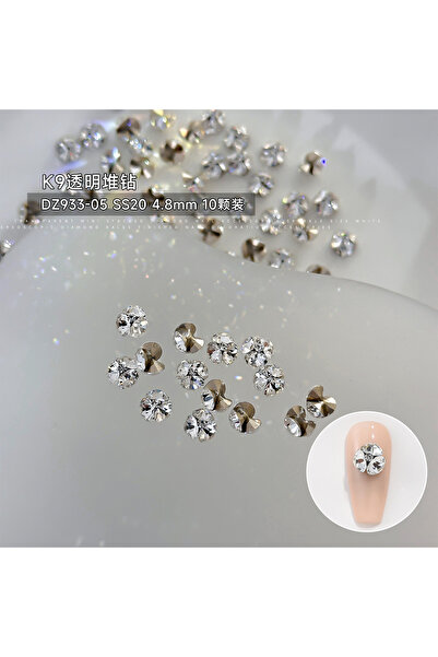 Choice 10 قطع من أحجار الراين ثلاثية الأبعاد الشفافة K9 لتزيين الأظافر، مقاس ...