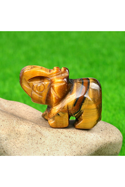 Choice1 حجر عين النمر، فيل صغير 1 بوصة، عين النمر الطبيعية، جمشت، أوبال، شاكر...