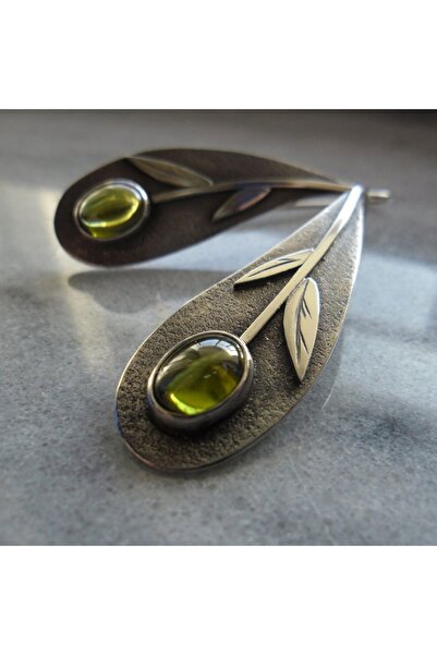 Choice أقراط D382-1 بتصميم عتيق على شكل ورقة نباتية، مصنوعة من الراتنج الأخضر...