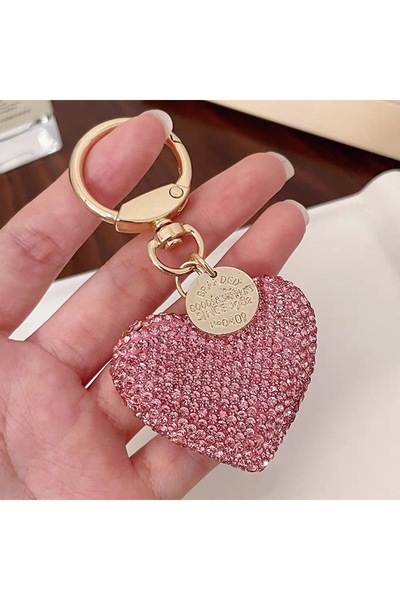 Choice Y208-6 The shiny rhinestone heart-shaped keychain is the perfect Valen...
