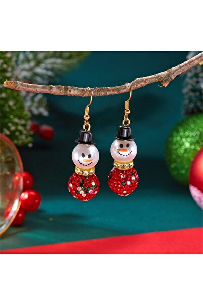 Choice ER25Y0456-1 Christmas Rhinestone Imitation Pearl Ball Wear Hat Snowman...