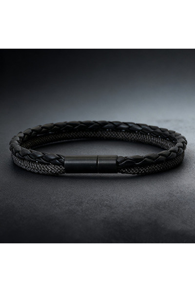 Choice black 4 Colors Men Leather Bracelet High Quality 4mm String Wrap Brasl...