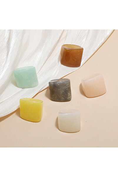Choice 8 MULTI Fashionable temperament, simple and trendy acrylic ring 6-piece set