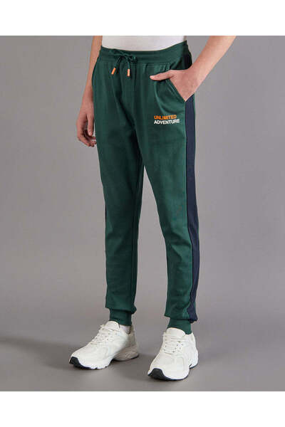 REDTAG Senior Boys Green Printed Active Pants