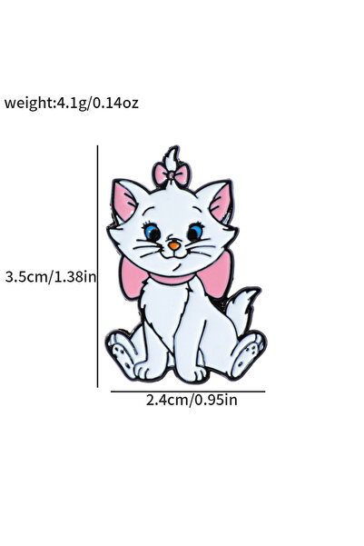 Miniso بروش للأطفال، دبوس مينا على شكل قطة ماري من ديزني، بروشات نسائية، دبابيس طية صدر السترة، شارات على حقيبة الظهر، إكسسوارات ملابس