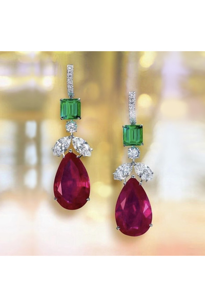 Choice أقراط متدلية أنيقة من هويتان للنساء، موديل E2515، مرصعة بأحجار الزركون...