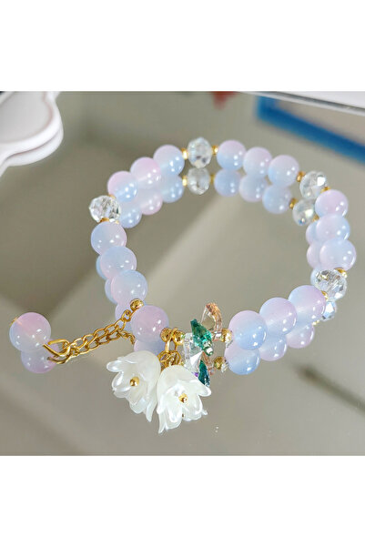 Choice BR24Y0096-1 Trendy Lily Of The Valley Flower Bracelets for Women Fashion Colorful Crystal Beaded Bra