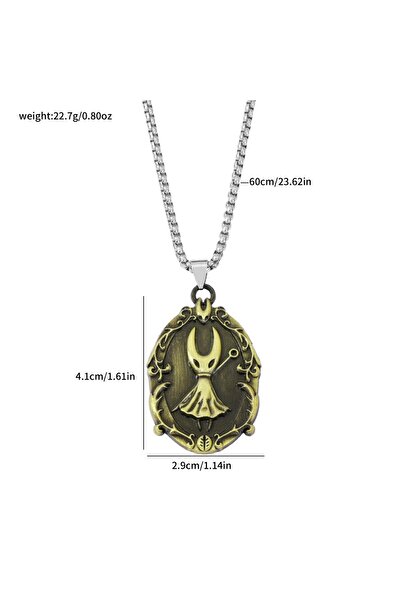 Miniso قلادة XL3452 بتصميم كلاسيكي مستوحى من لعبة Hollow Knight، تحمل صورة سيلكسونغ هورنت، هدية مثالية لمحبي الألعاب.