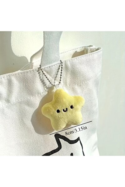 Choice قطعة واحدة أو 5 قطع من سلسلة مفاتيح قطيفة لطيفة على شكل نجمة مبتسمة، ق...