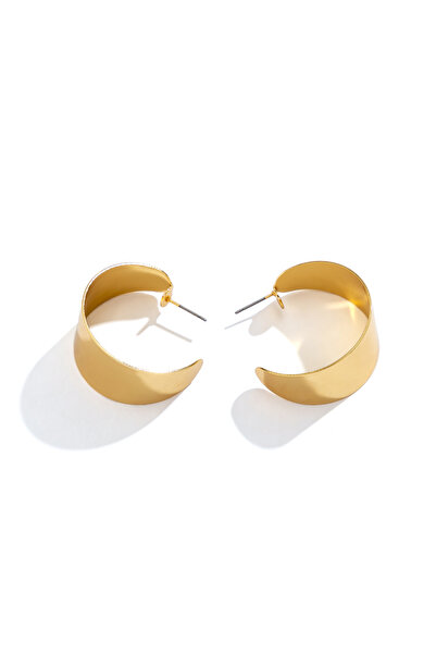 Choice أقراط حلقية بسيطة مستديرة الشكل هندسية ذهبية اللون على شكل حرف C للنسا...