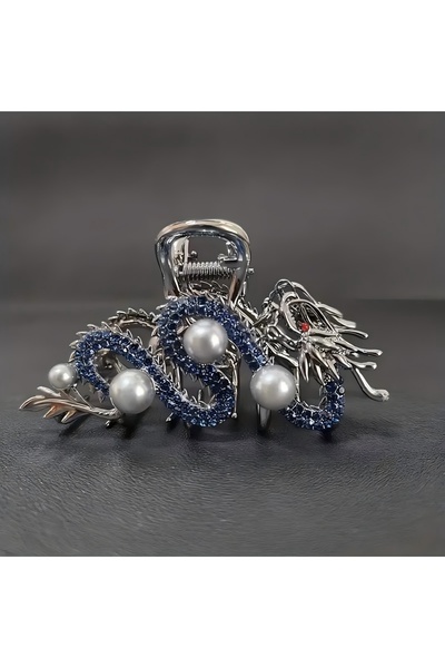 Choice Blue 1pc Retro Oriental Dragon Hair Accessories Alloy Dragon Shaped Hair Clip Daily Parties Gifts Wo