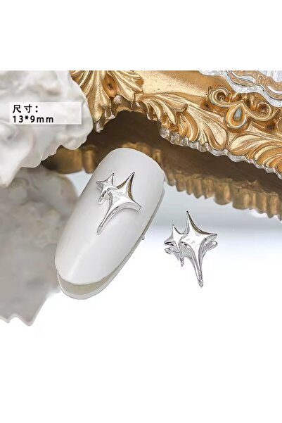 Choice 10 قطع فضية، 10 قطع من زينة الأظافر النجمية الفاخرة المصنوعة من سبيكة ...