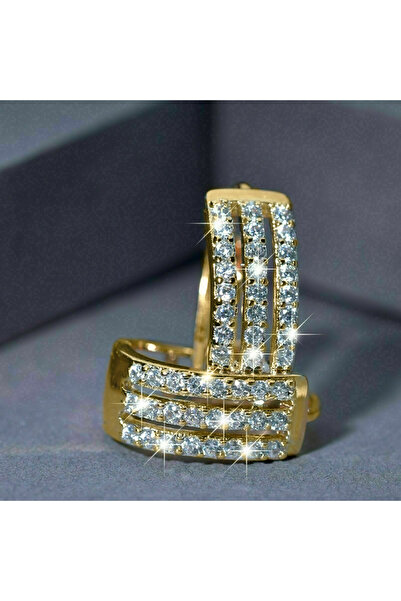 Choice E2318 Huitan Luxury Gold Color Circle Hoop Earrings with Sparkling CZ ...